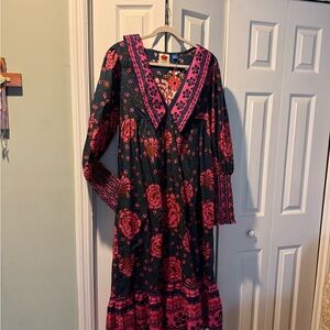 FARM Rio Floral Maxi Dress - Pink and Blue
